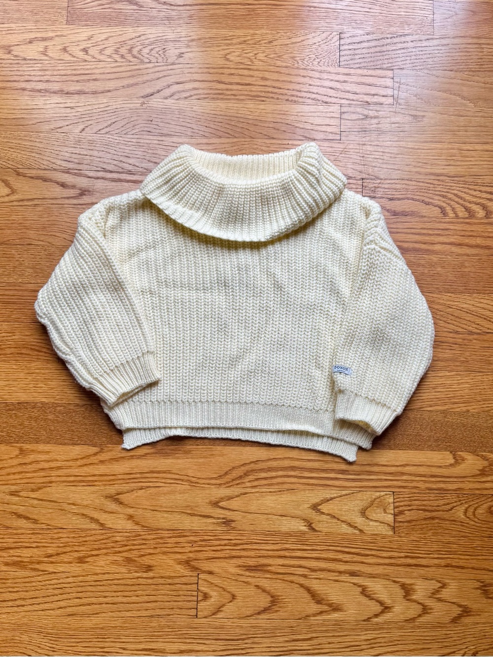 Donsje NWT Girls 2-3Y Yara Cream Ribbed Cowl Neck Sweater